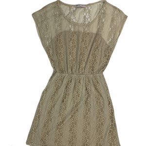 Body Central Nude Lace Empire Waist Tunic